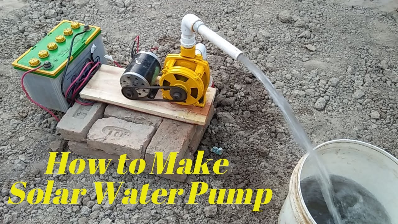 How to Make Solar Water Pump With Motor And Motorcycle Chain And ...