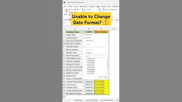 Unable to change date format #excel #excelformula #exceltutorial #exceltricks #datefunction #date