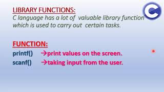 (7)Library Functions in C | Hello World Program in C Programming Language |printf and scanf function