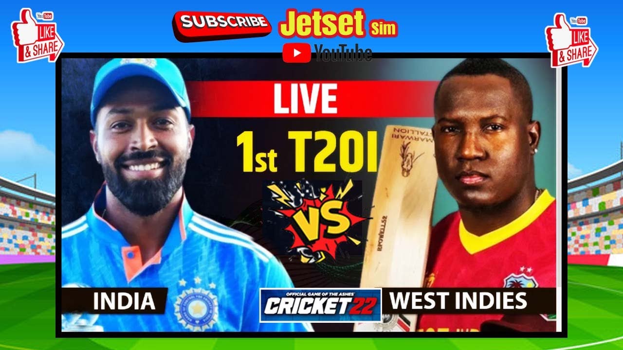 India vs West Indies 1st T20 Match-Live-#jetsetsim