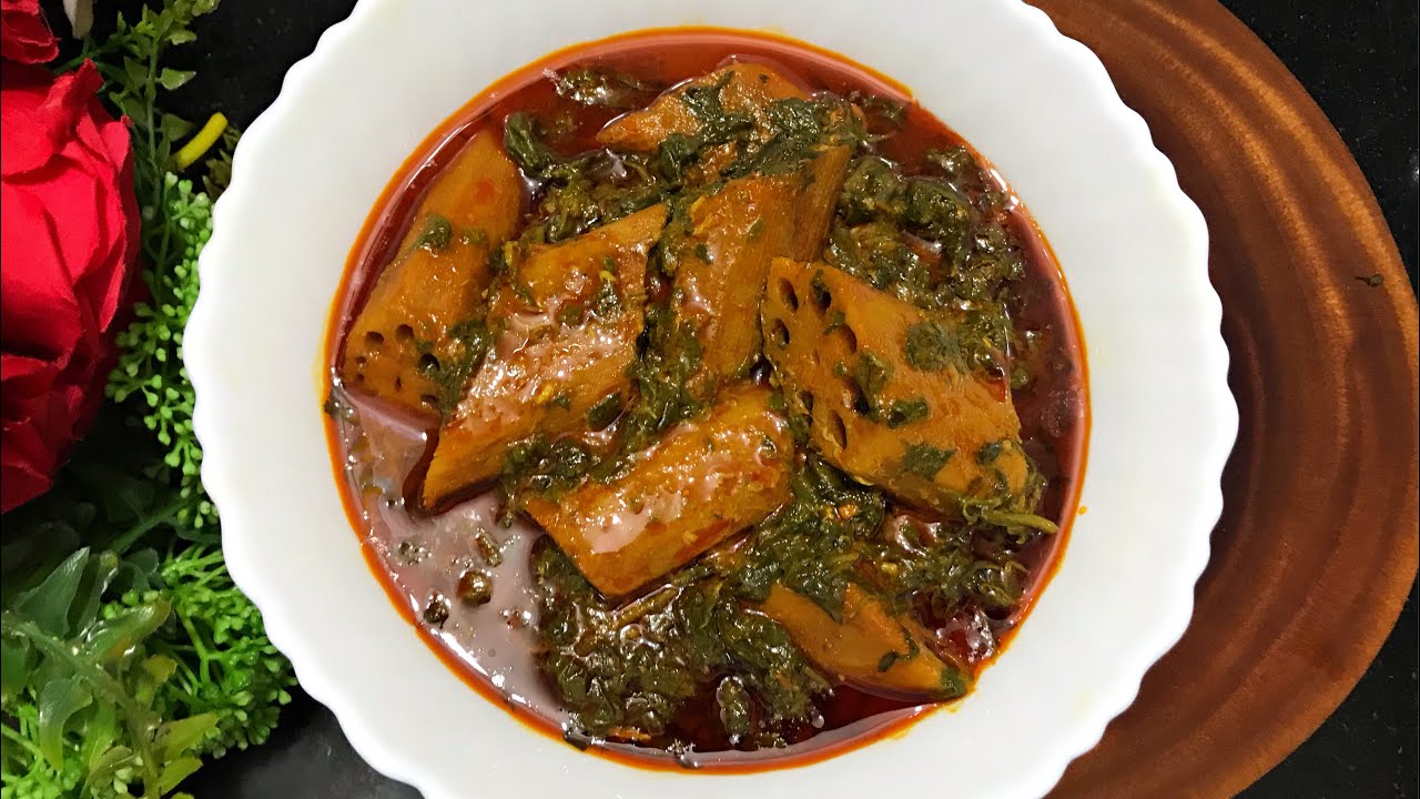Kashmiri Nadru Palak  (Spinach) | Kamal Kakdi aur Palak | پالک | पालक और कमल ककड़ी| Kashmiri Zaika