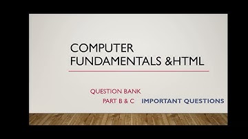 Degree first sem(Calicut University)BSC CS|BCA Computer Fundamentals and HTML| IMPORTANT QUESTIONS|