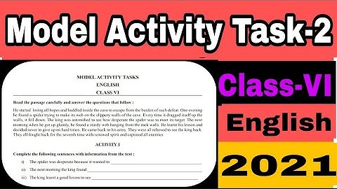 Model Activity Task class 6 English Part-2/class VI Model Activity task Part-2
