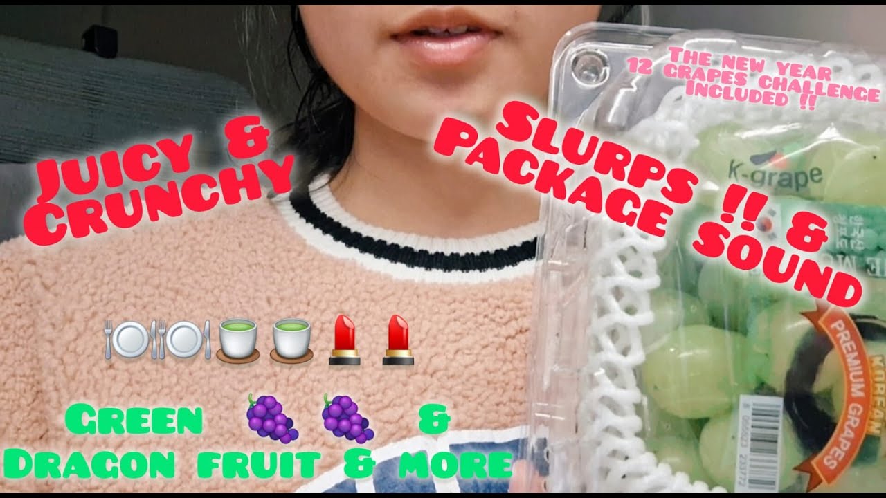 ASMR | Eating extremely juicy and crunchy fruit w/ slurping and other sounds (Little Talking)