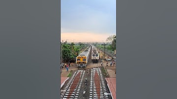 Parallel Trains crossing #shorts