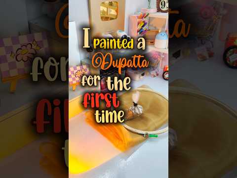 Diy Handpainted Dupatta❤️✨🦋 |#shorts #diy #handmade #howtomake #viral #trending #dupatta