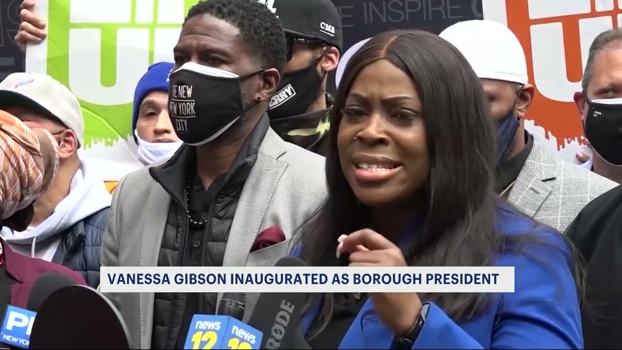 Bronx Borough President Vanessa Gibson celebrates inauguration at Lehman College