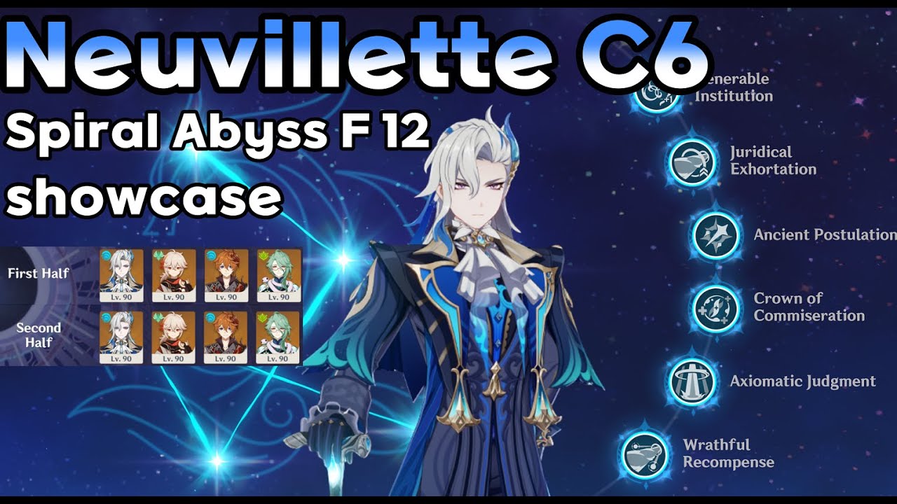 Neuvillette C6 4.1 Spiral Abyss Floor 12 showcase
