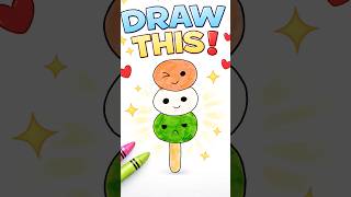🍡 Cute Dango Ice Cream Drawing | Easy Drawing for Kids 🎨✨#shorts #fifa