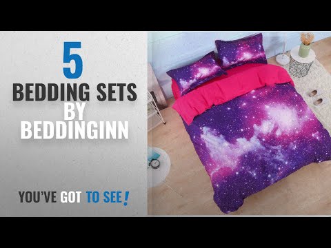 top-10-beddinginn-bedding-sets-[2018]:-beddinginn-4pcs-3d-purple-galaxy-bedding-sets-starry-sky