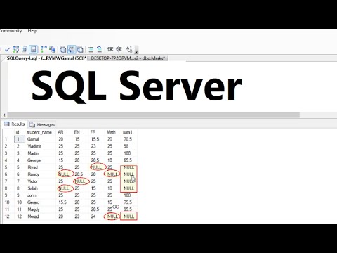 How to add new column to sum columns and solve problem sum give null values in SQL Server