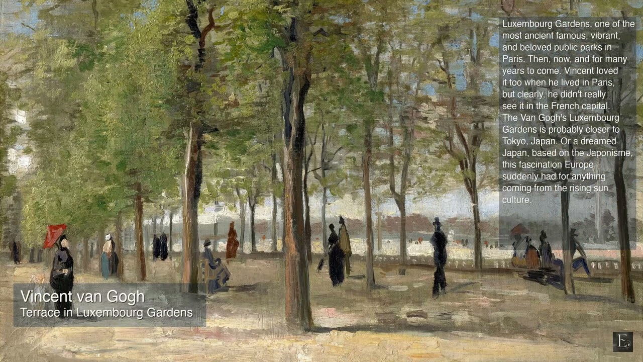 Vincent van Gogh - Terrace in Luxembourg Gardens - 2 Hour Screensaver