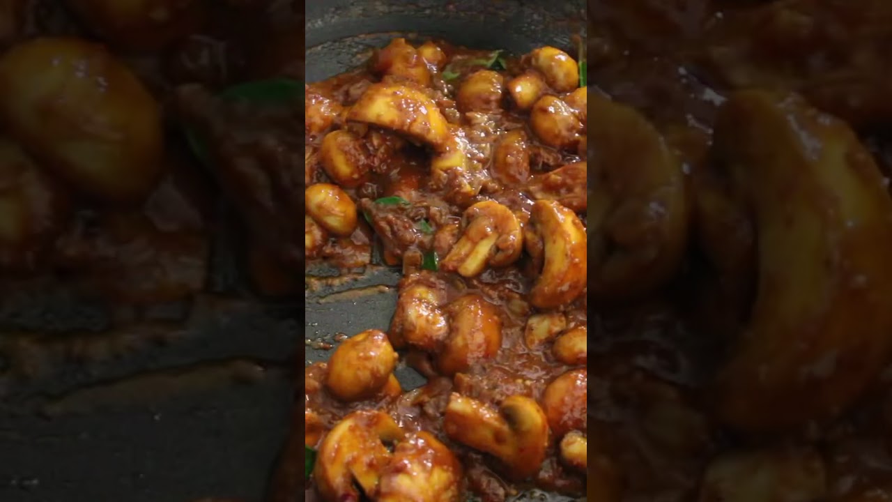 Making of Mushroom Ghee Roast