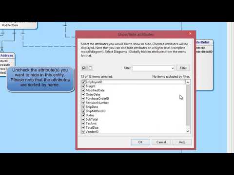 Hiding attributes in your data model - DeZign for Databases