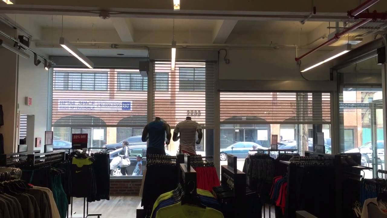 Brooklyn Nike store shutter opening - YouTube