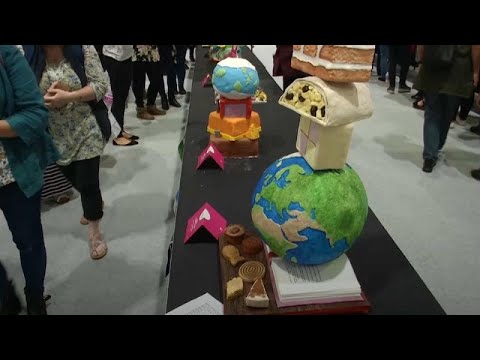 Fancy gateaux on show at London Cake & Bake festival