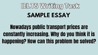 ✍️IELTS Writing Task🔊The Rising Tide of Public Transport Prices: Causes and Solutions #essay #ielts