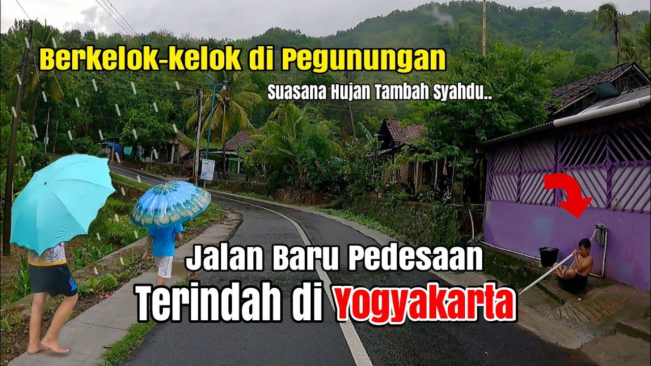 Jalan Baru PEDESAAN TERINDAH di YOGYAKARTA, Hujan Mengguyur Menambah Kesyahduan