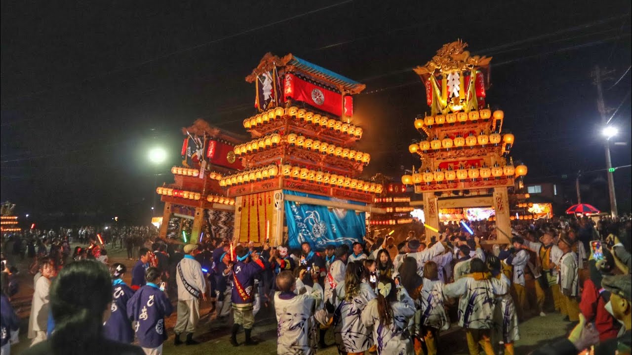 令和6年   西条祭り2024  16日深夜   伊曽乃神社御旅所  だんじり奉納　(神戸校区・大町校区)   その1   愛媛県西条市