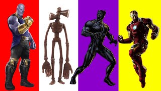 Siren Head Cartoon 🆚 Thanos 🆚 Ironman 🆚 Black Panther 🎼 Very Good Very Well...