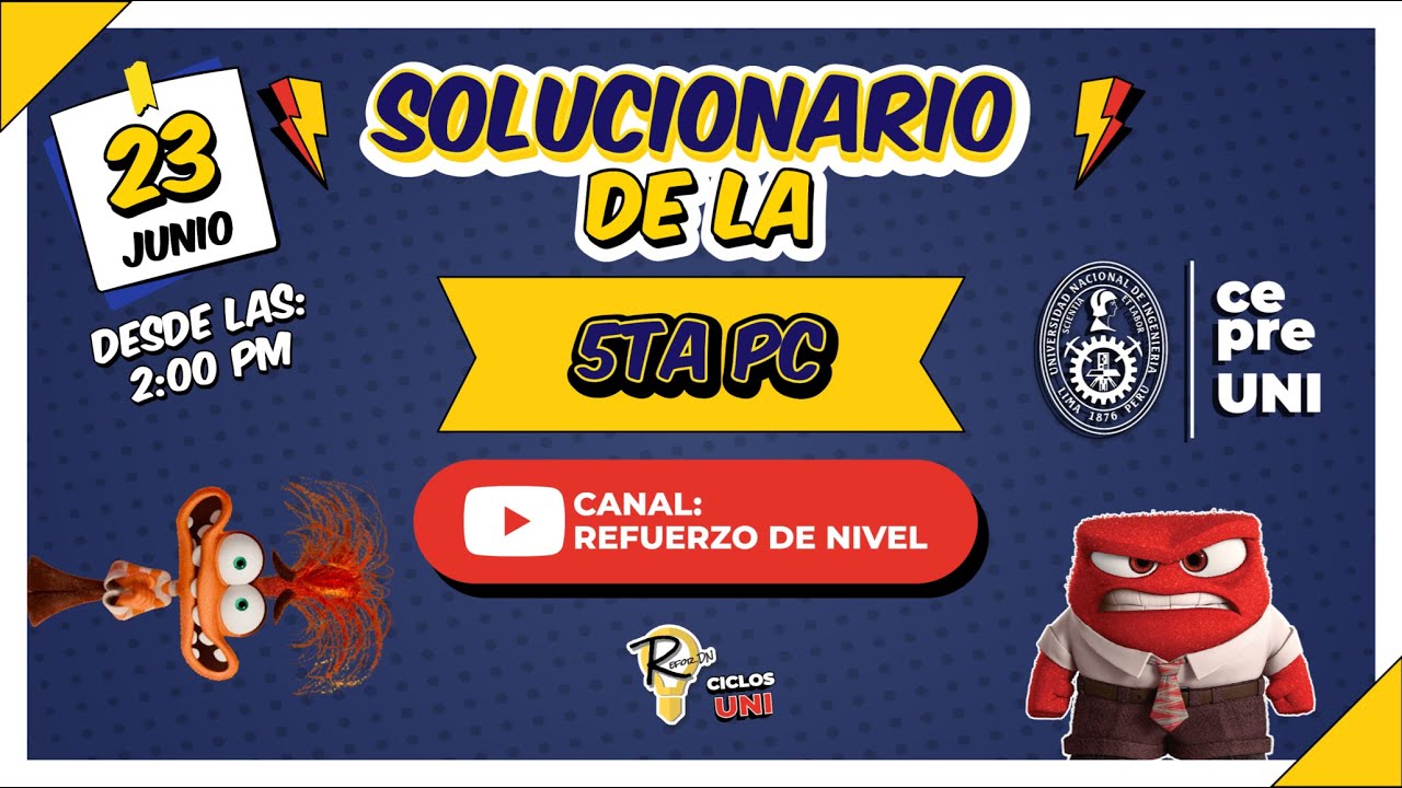 #REALSOLUCIONARIO  5ta PC CEPREUNI 2024-2