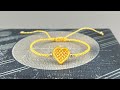 Macrame bracelet easy tutorial for beginners  simple heart friendship bracelet making ideas a069