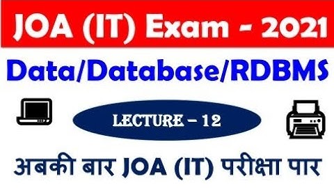 Data, Database, RDBMS l Lecture - 12 | 🎯 JOA (IT) Crash Course