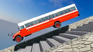 Massive Stairs vs Cars! The Crashes Get Brutal | BeamNG.drive screenshot 2