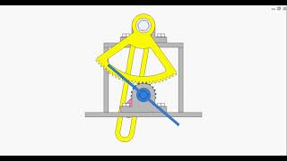 Coulisse and gear mechanism for 180 deg. oscillation