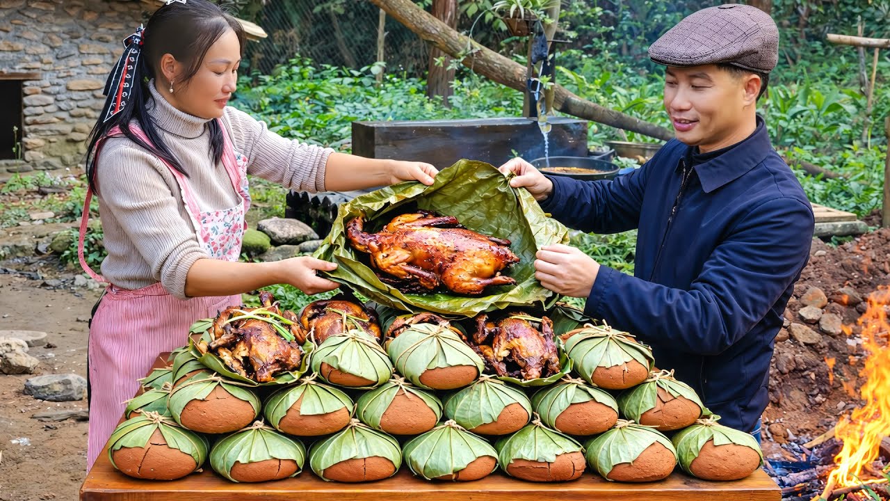 How to Cook Duck in Mud with Unique Ancient Recipe with Happy Family