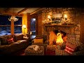 Blizzard Sounds for Sleep in a Soothing Room - Snowstorm Sounds with Fireplace Crackling And a Dog