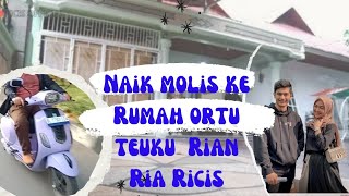 Jalan ke Rumah ortu Teuku Ryan Ria Ricis di kota langsa naik molis vespa listrik