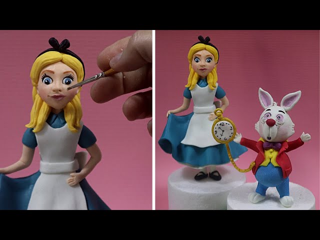 Making Alice in Wonderland out of Fondant or Clay Cake Topper 