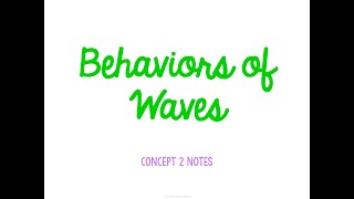 Unit 5 Waves Concept 2 Notes *UPDATED*
