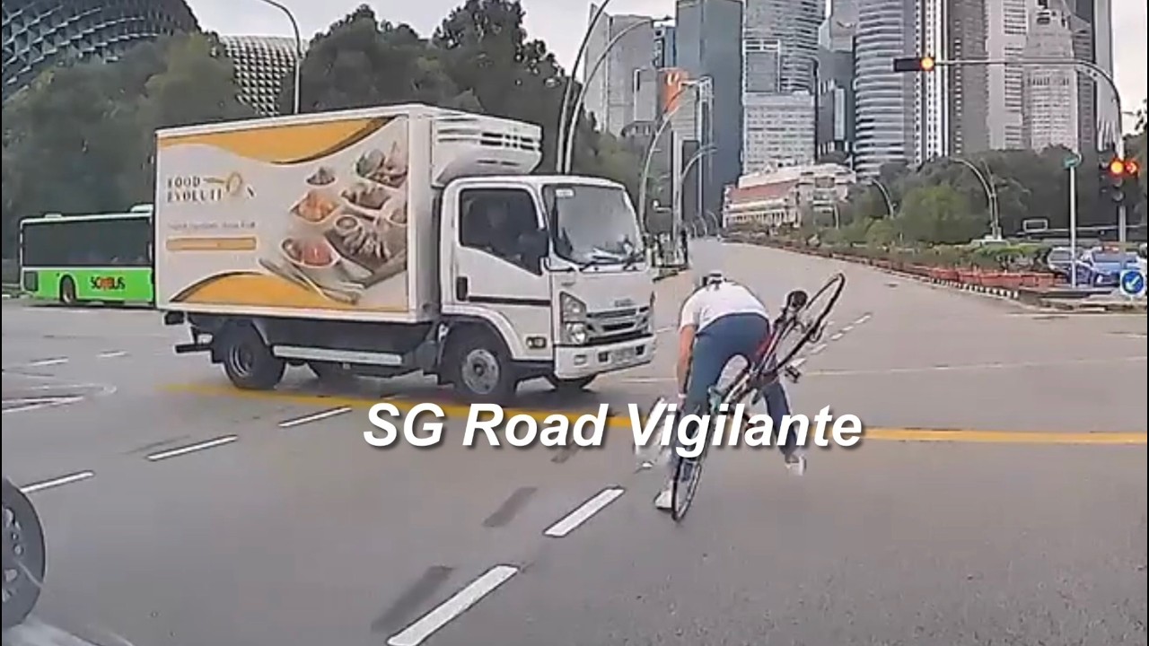 21may2026  cyclist fail to conform to red light signal ebrake to avoid hitting lorry and fell