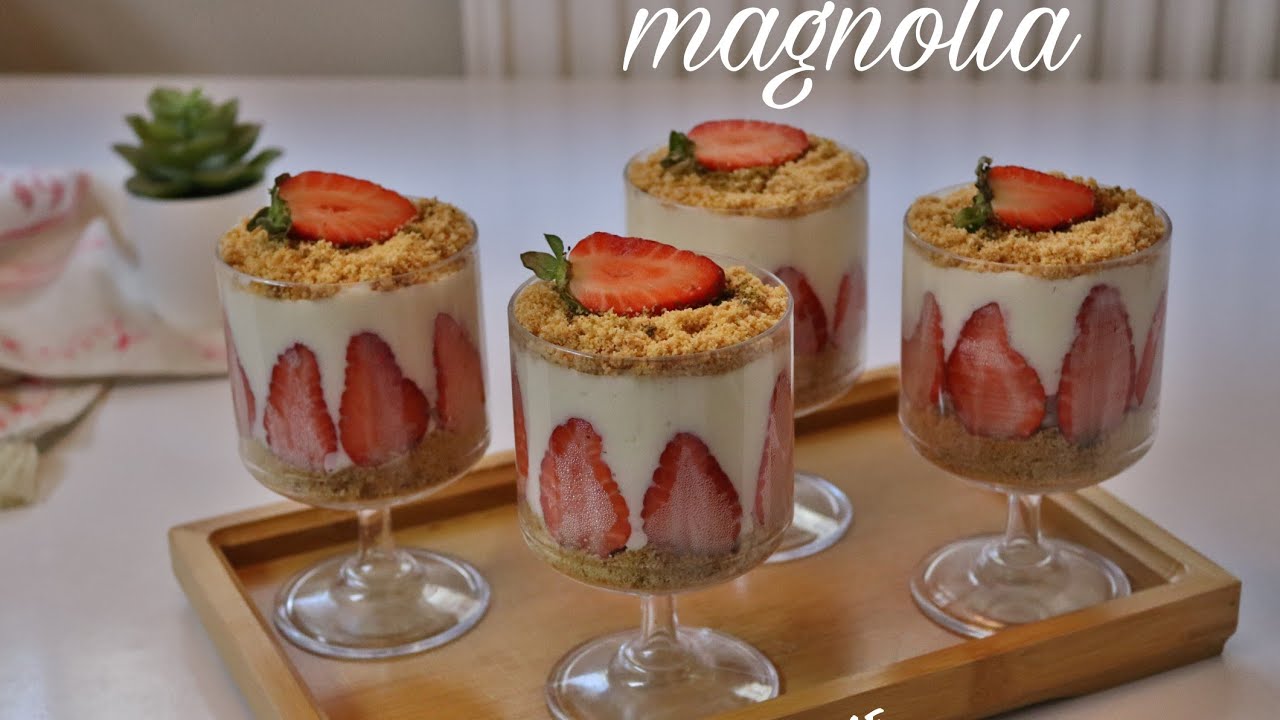 ابهري ضيوفك بحلى مغنوليا لتركي بمكونات جداً بسيطة #حلى #حلويات_تركية #حلى_الكاسات #مغنوليا #magnolia