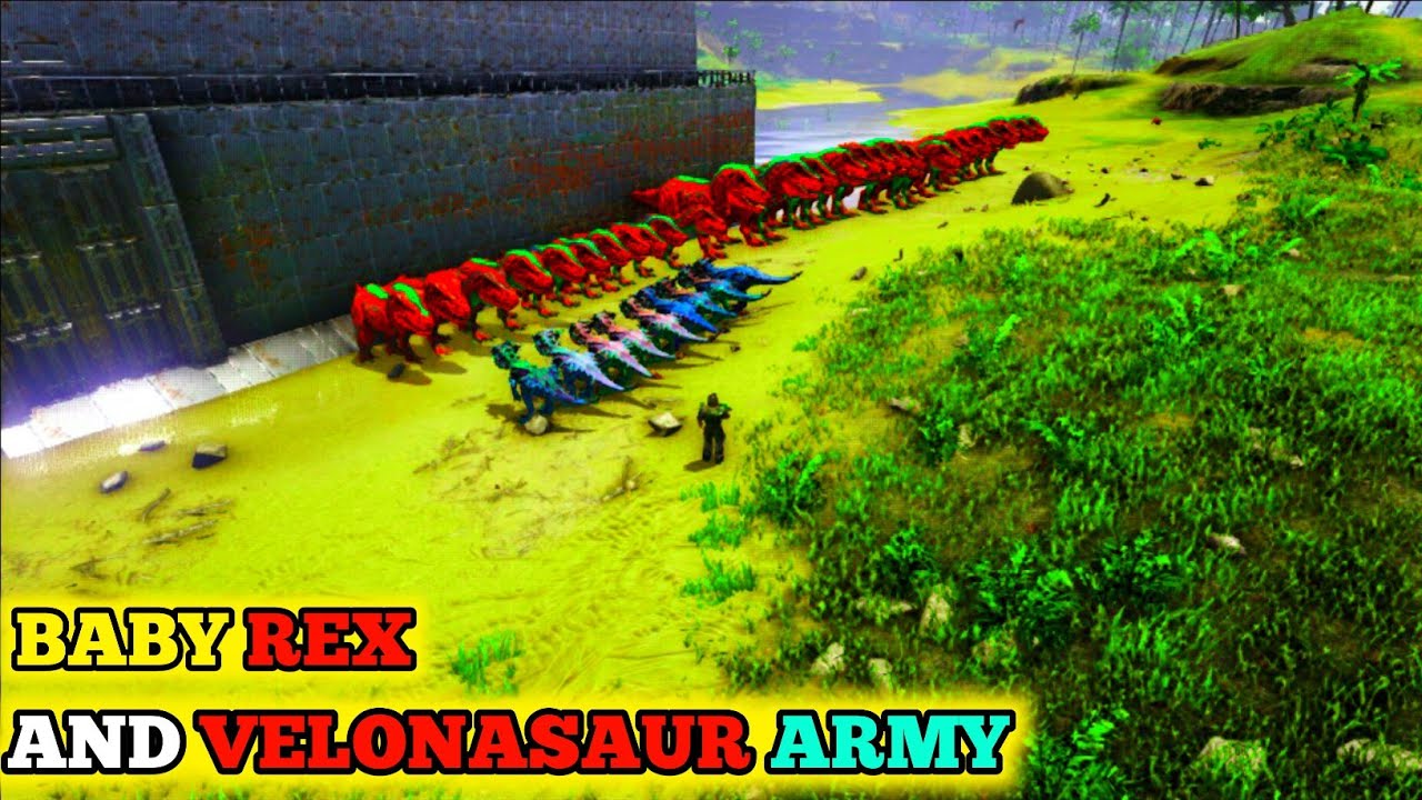 BABY REX AND VELONASAUR ARMY - ARK SURVIVAL EVOLVED 100 DAYS JOURNEY - PART 8 [HINDI]
