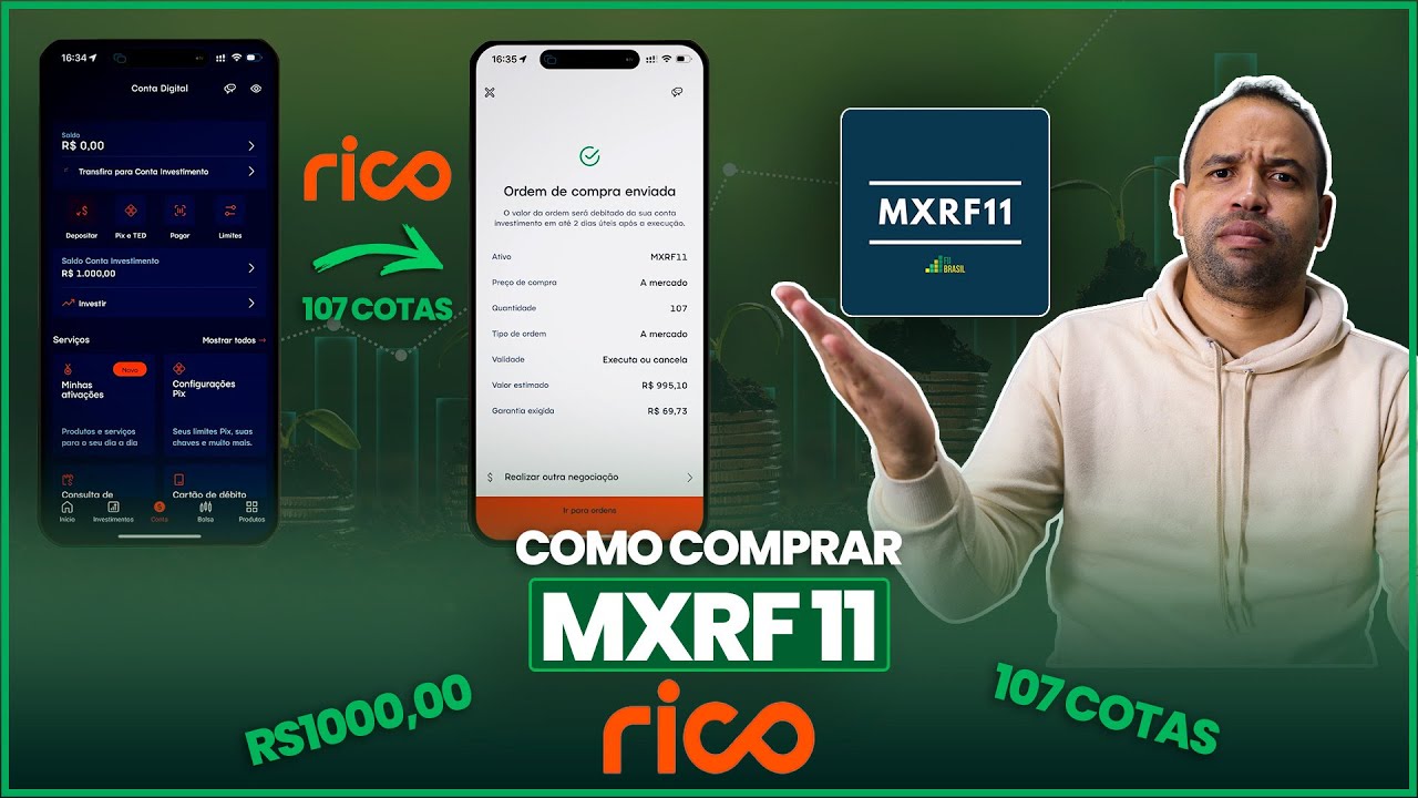 Como comprar MXRF11 na Rico | Passo a passo investindo R$1.000 em 107 cotas 💰
