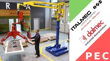Dalmec Pneumatic Manipulator for the handling, lifting of Floor Tiles with Special Gripper.