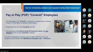 Pay or Play (POP) Technical Assistance Training - Contractors/Subrecipients  - 3rd Quarter 2026