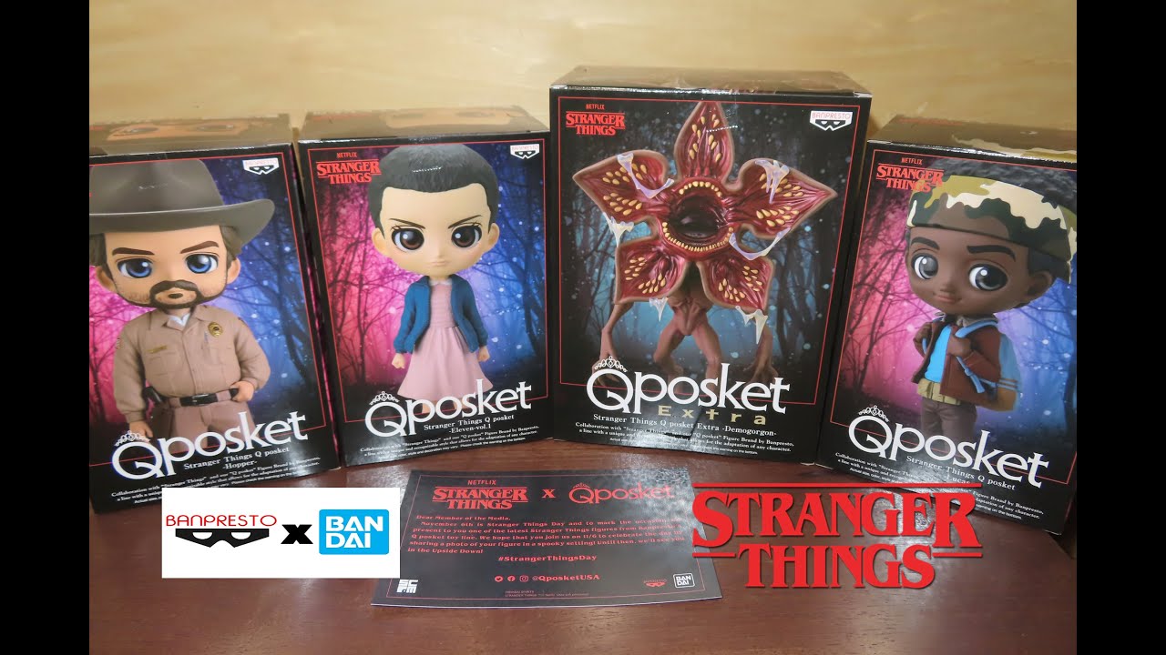 STRANGER THINGS QPosket HOPPER, ELEVEN, LUCAS & DEMOGORGON figure