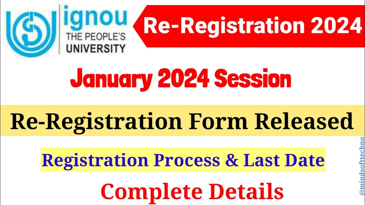 IGNOU ReRegistration 2023 January Session Form Released 🔥 ...