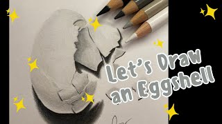Mark Crilley Art Realism Challenge - Hyperrealistic Egg Shell In 2 Minutes Drawing