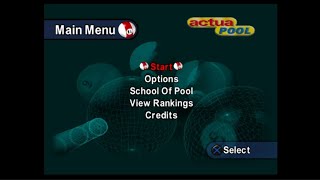 Actua Pool - Sony PlayStation - Intro & Title Screen