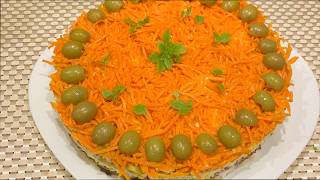 Салат с курицей, грибами, огурцами и морковью по корейски Салат с курицей, грибами, огурцами и морковью по корейски
