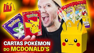 Abrimos R$ 60,00 em cartas pokémon McDonald's. Saiu Pikachu