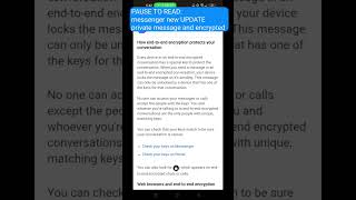 MESSENGER new Update for 2023: messenger secret message and encrypted  #messengerupdate screenshot 4