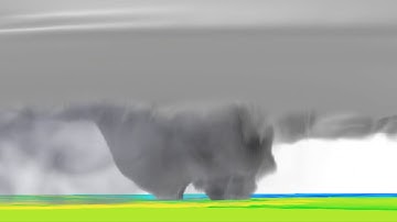 20 meter grid spacing supercell simulation produces multiple vortex EF5 tornado