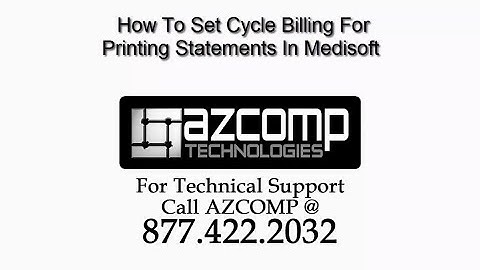 How To Set Cycle Billing For Printing Statements In Medisoft v19