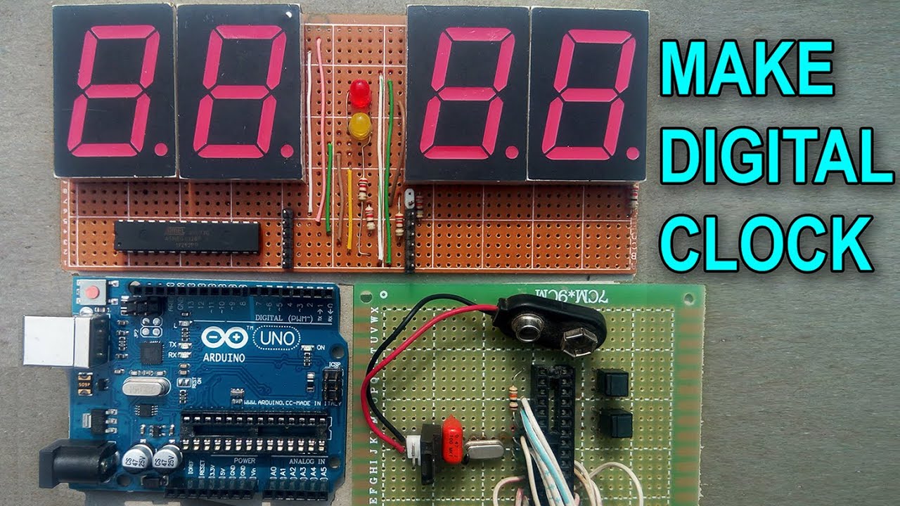 Make Real Time Digital Clock Using ATmega328P-PU Micro controller or